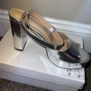 Silver platform heel